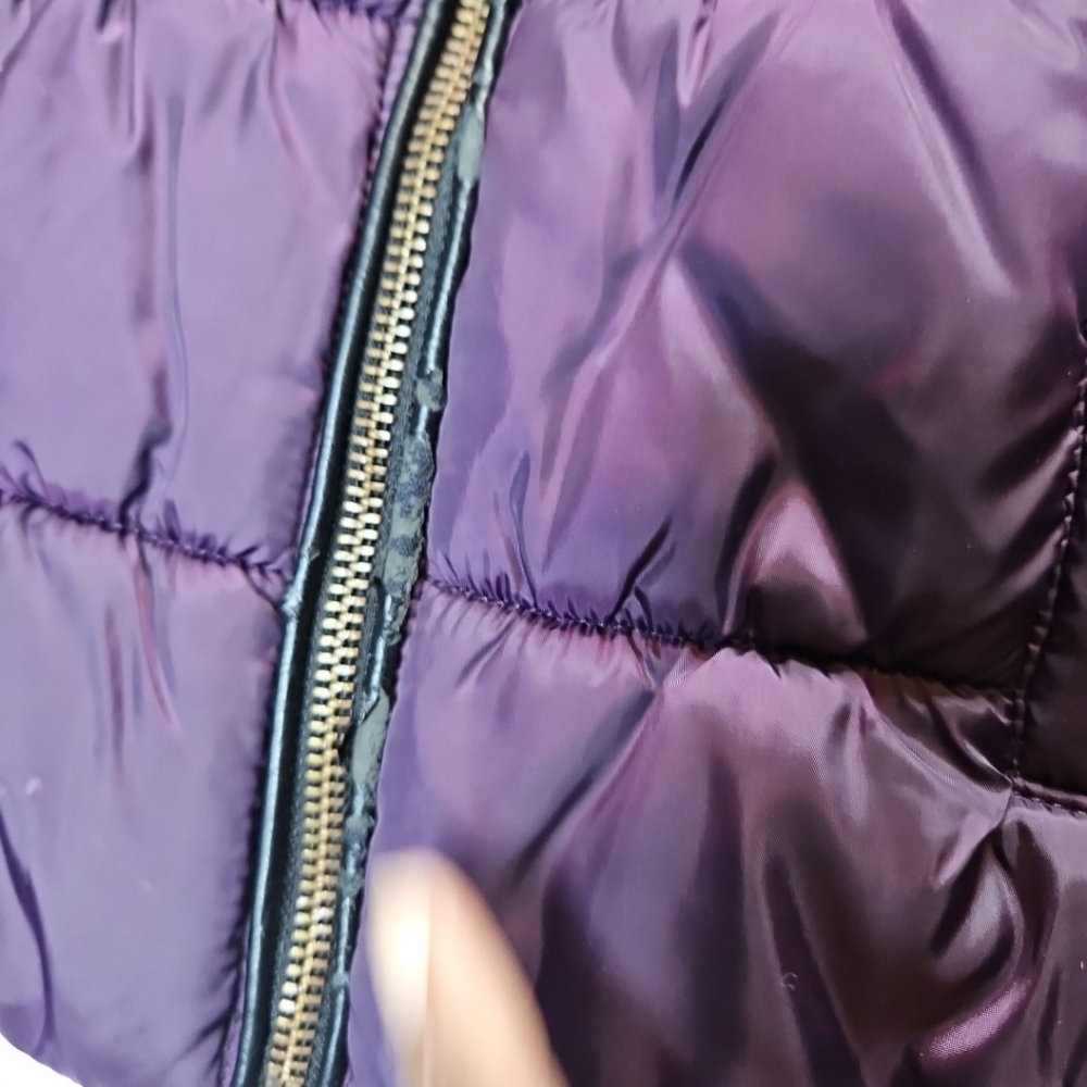 Jessica simpson Puffer Bomber Jacket Comfy Cozy In Season Purple  Size L 14-16 - Picture 6 of 16